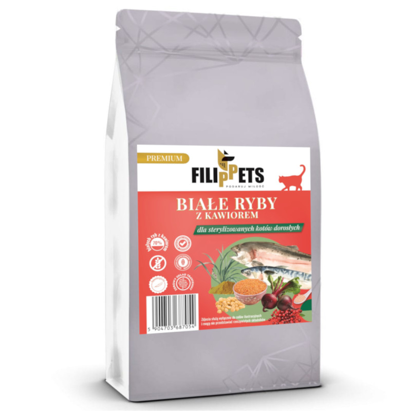 Białe ryby z kawiorem – dla sterylizowanych kotów dorosłych