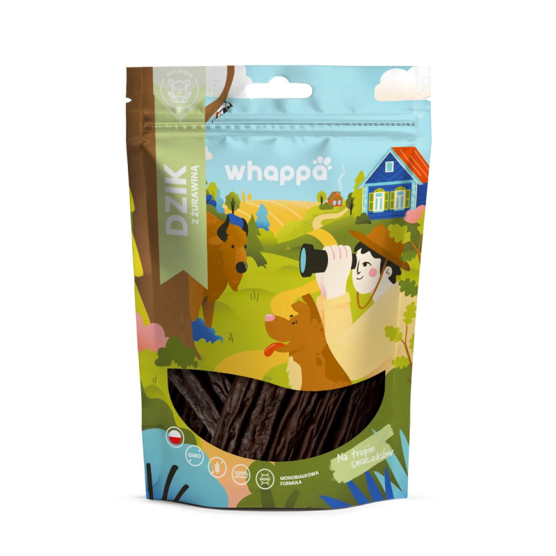 Monoproteinowe kabanosy Dzik z żurawiną 70g